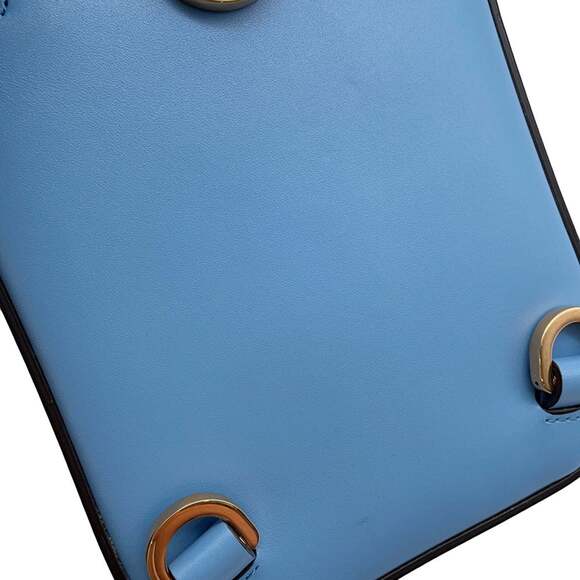 GUCCI Blue Leather Bamboo Shoulder Bag - Picture 8 of 16